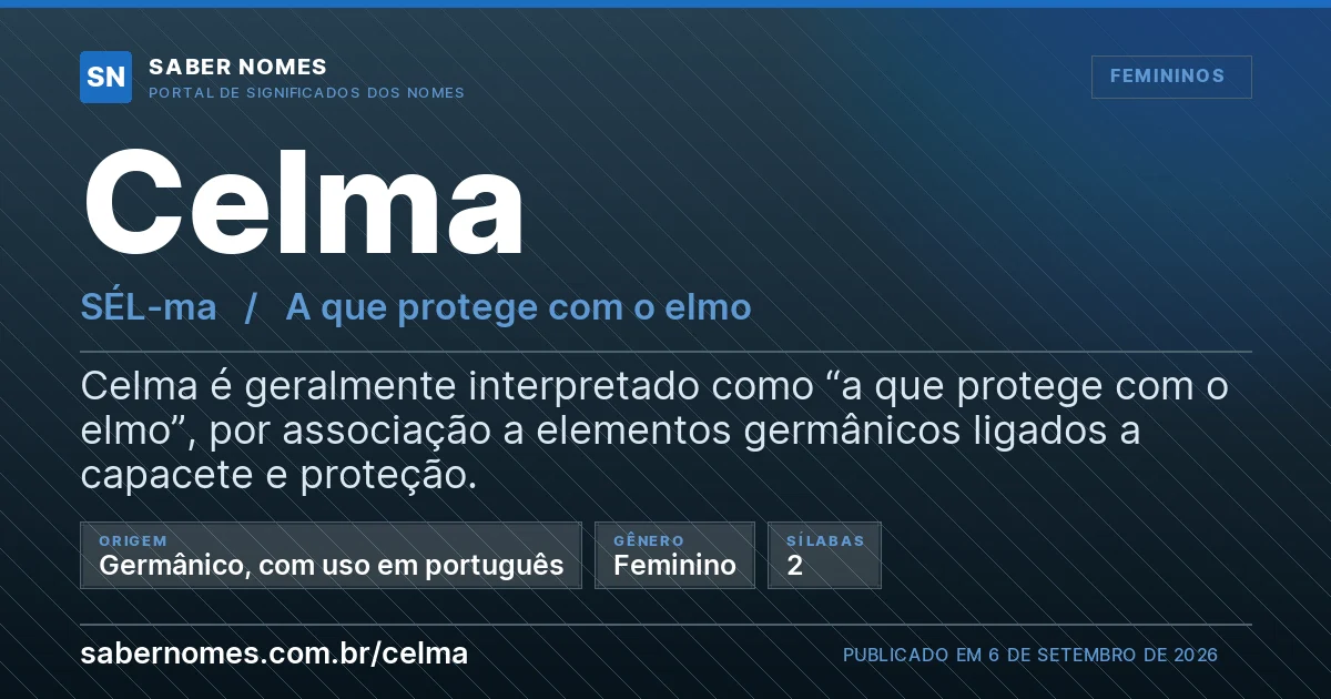 Imagem com o significado do nome Celma