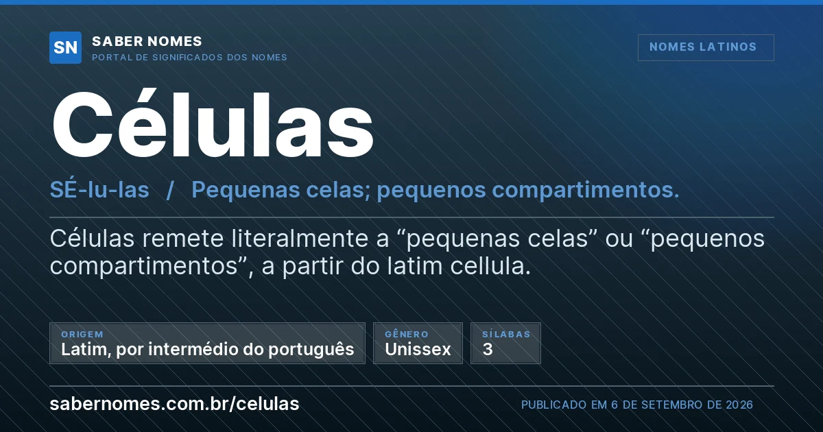 Imagem com o significado do nome Células