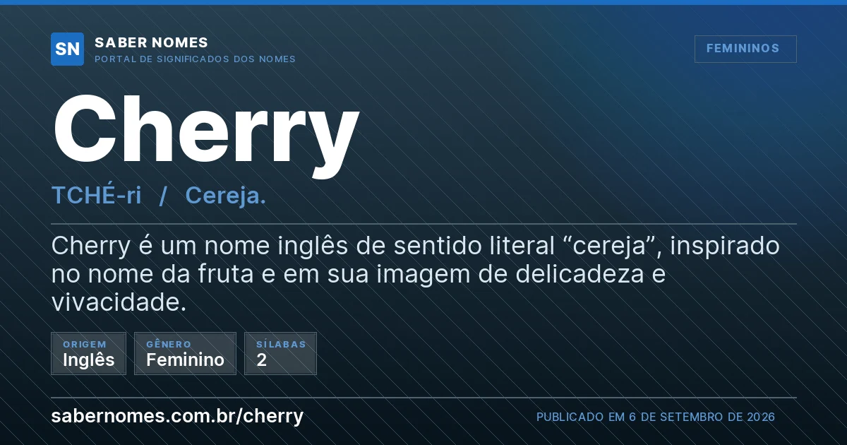 Imagem com o significado do nome Cherry