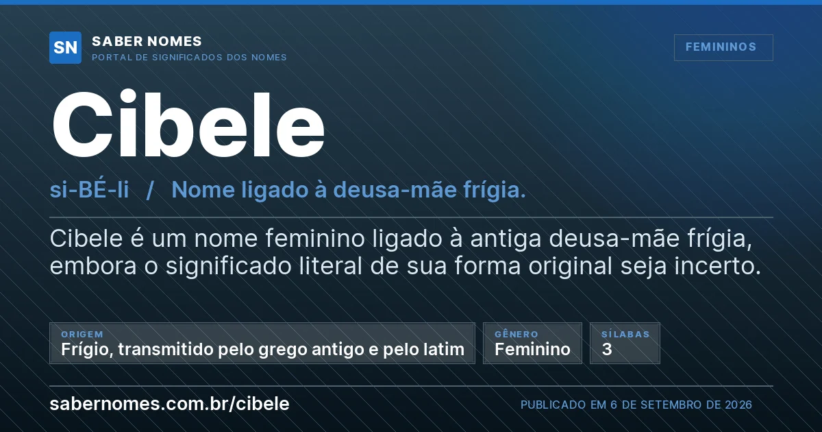 Imagem com o significado do nome Cibele