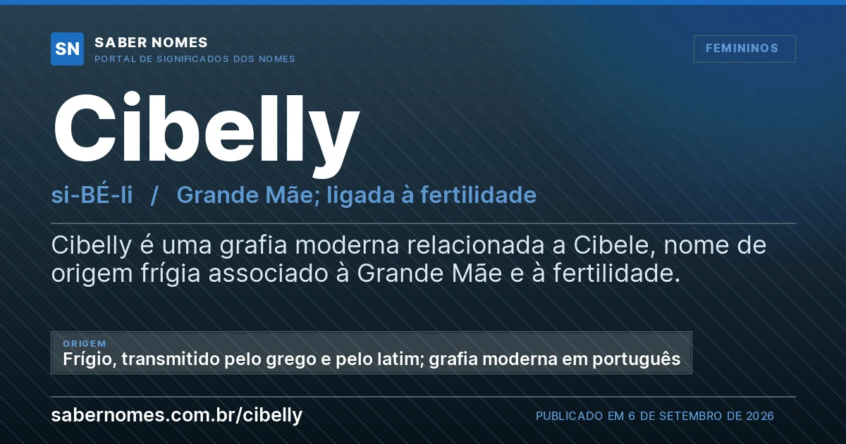 Imagem com o significado do nome Cibelly