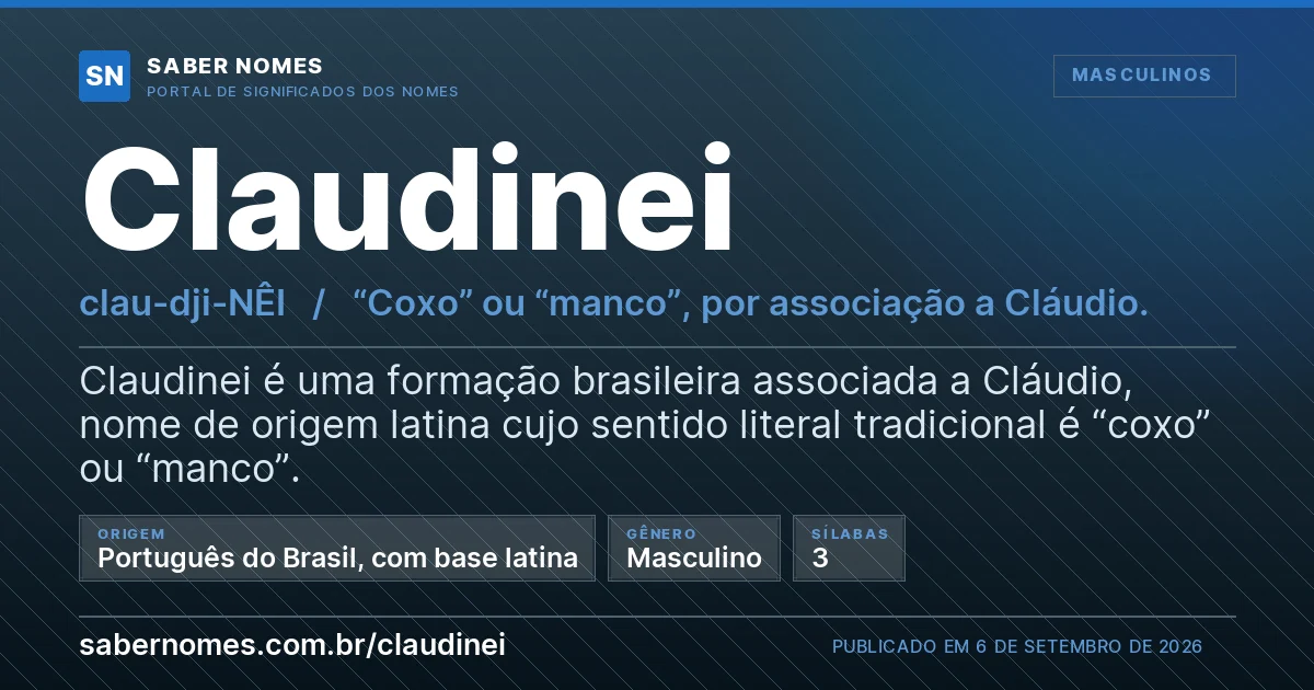 Imagem com o significado do nome Claudinei