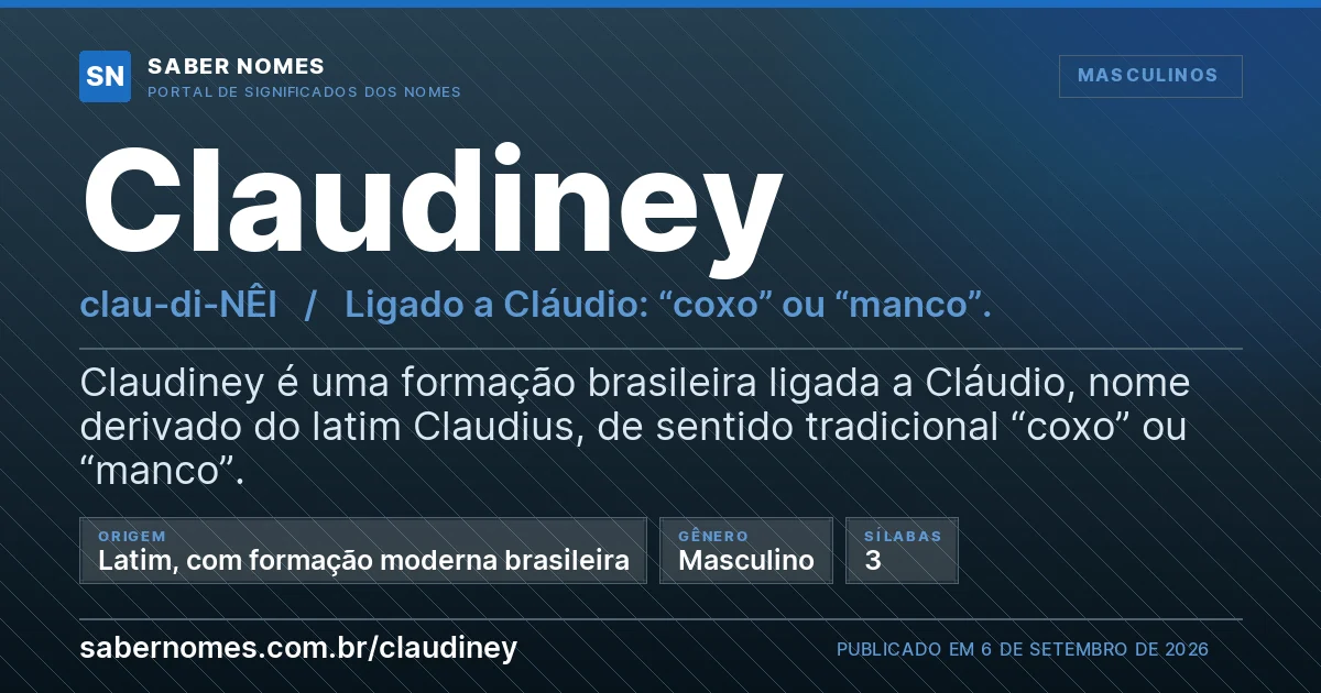 Imagem com o significado do nome Claudiney