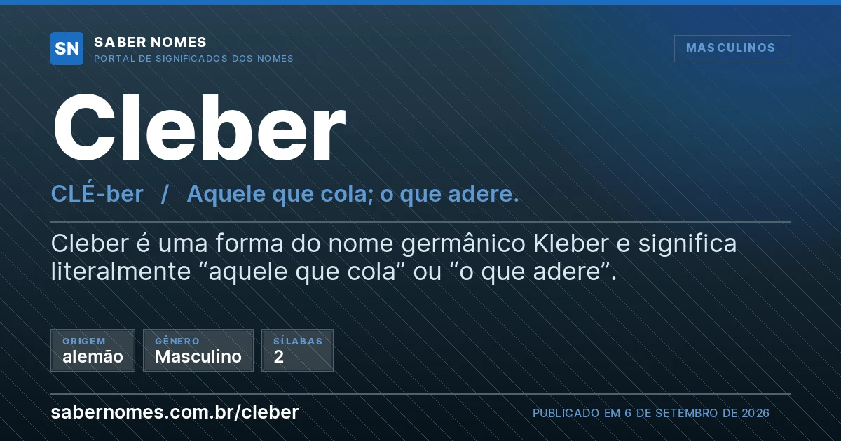 Imagem com o significado do nome Cleber