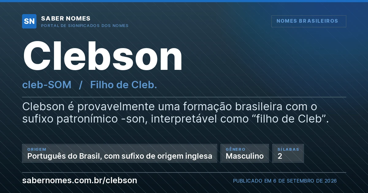 Imagem com o significado do nome Clebson