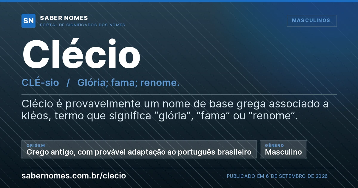 Imagem com o significado do nome Clécio