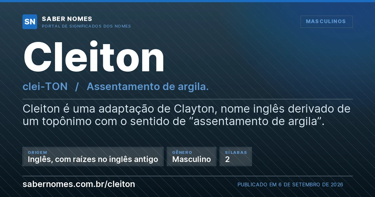 Imagem com o significado do nome Cleiton