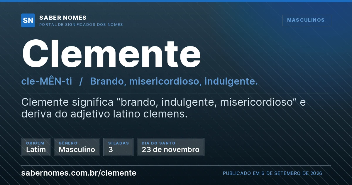 Imagem com o significado do nome Clemente