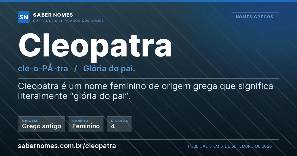 Imagem com o significado do nome Cleopatra