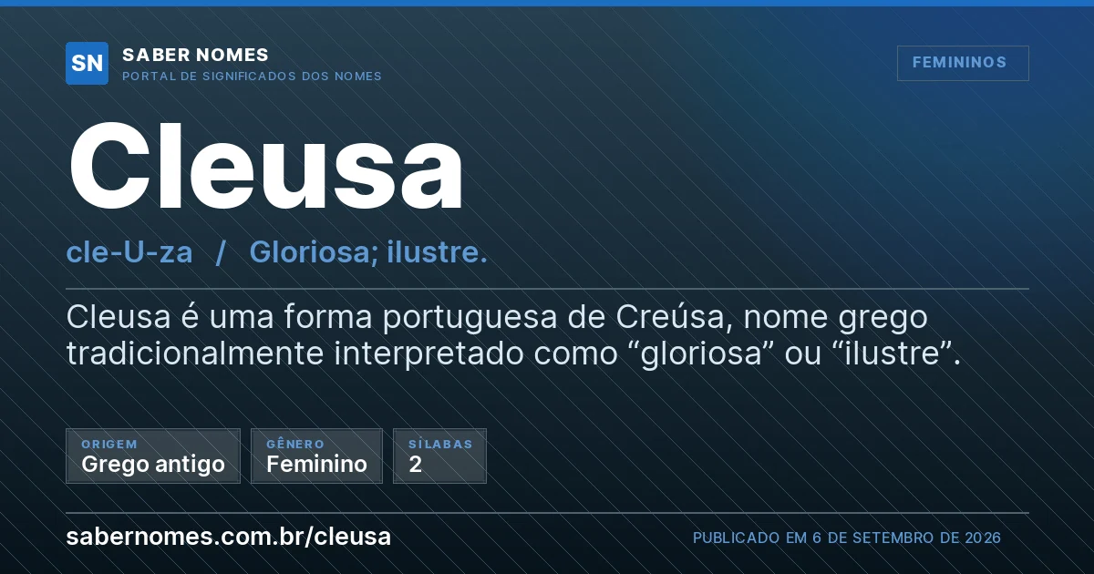 Imagem com o significado do nome Cleusa