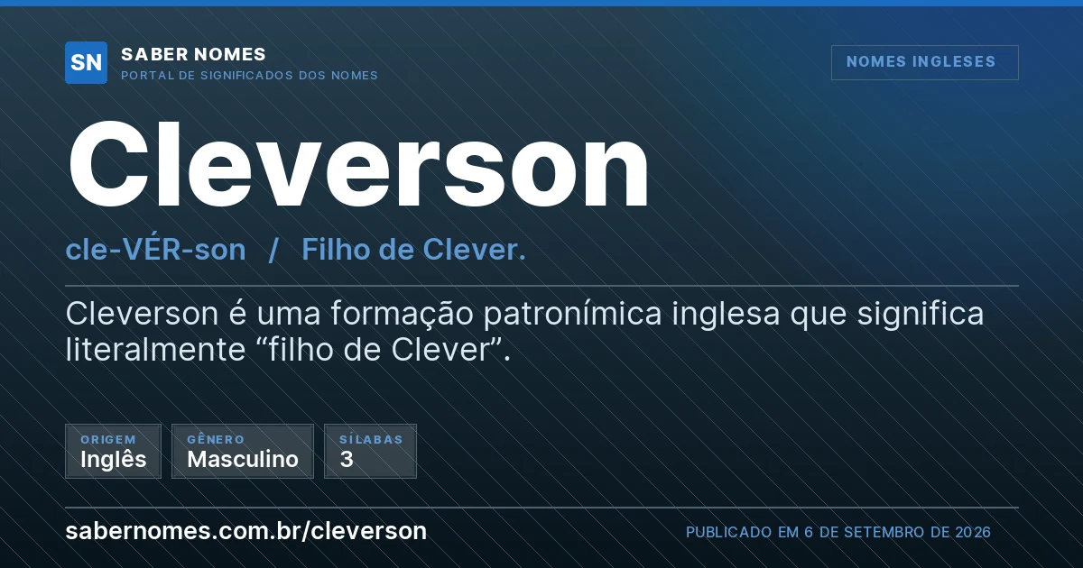 Imagem com o significado do nome Cleverson