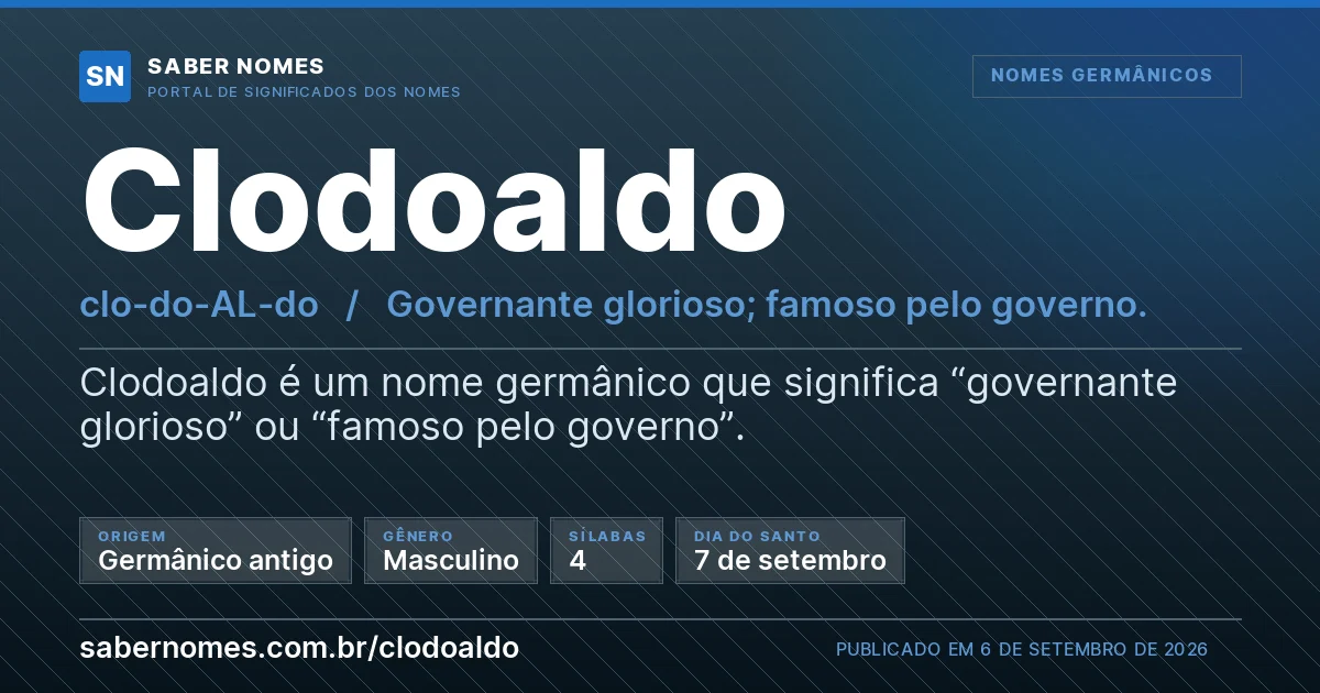 Imagem com o significado do nome Clodoaldo