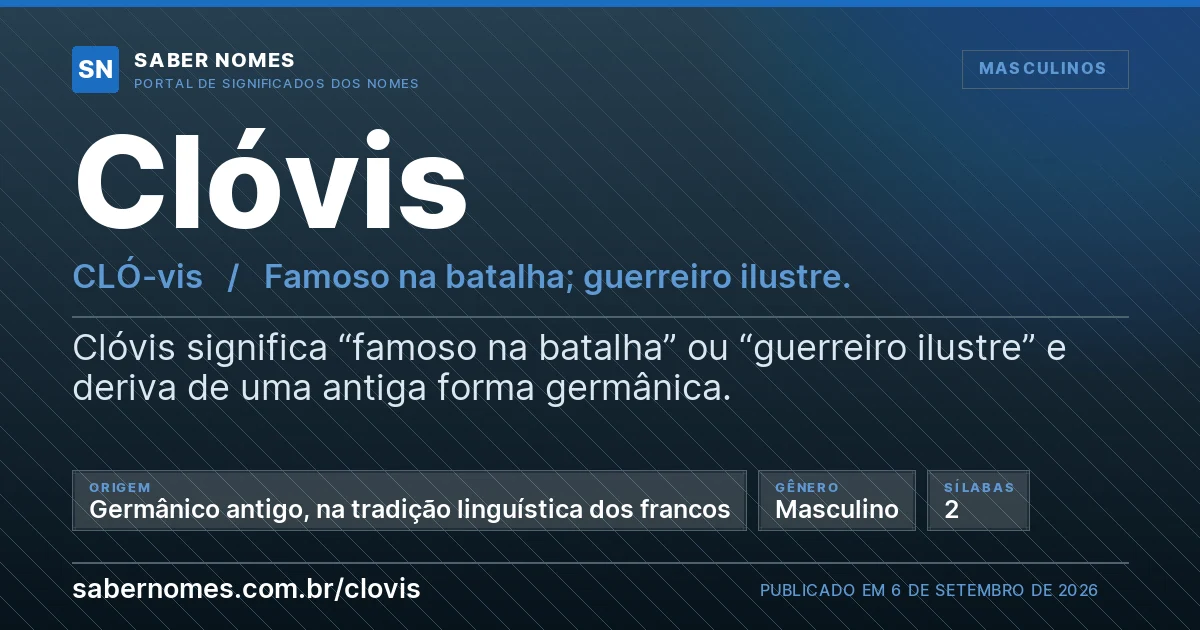 Imagem com o significado do nome Clóvis