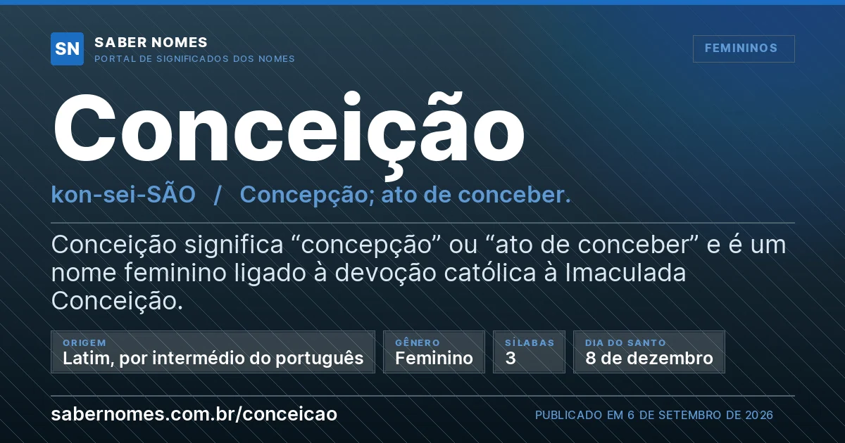 Imagem com o significado do nome Conceição