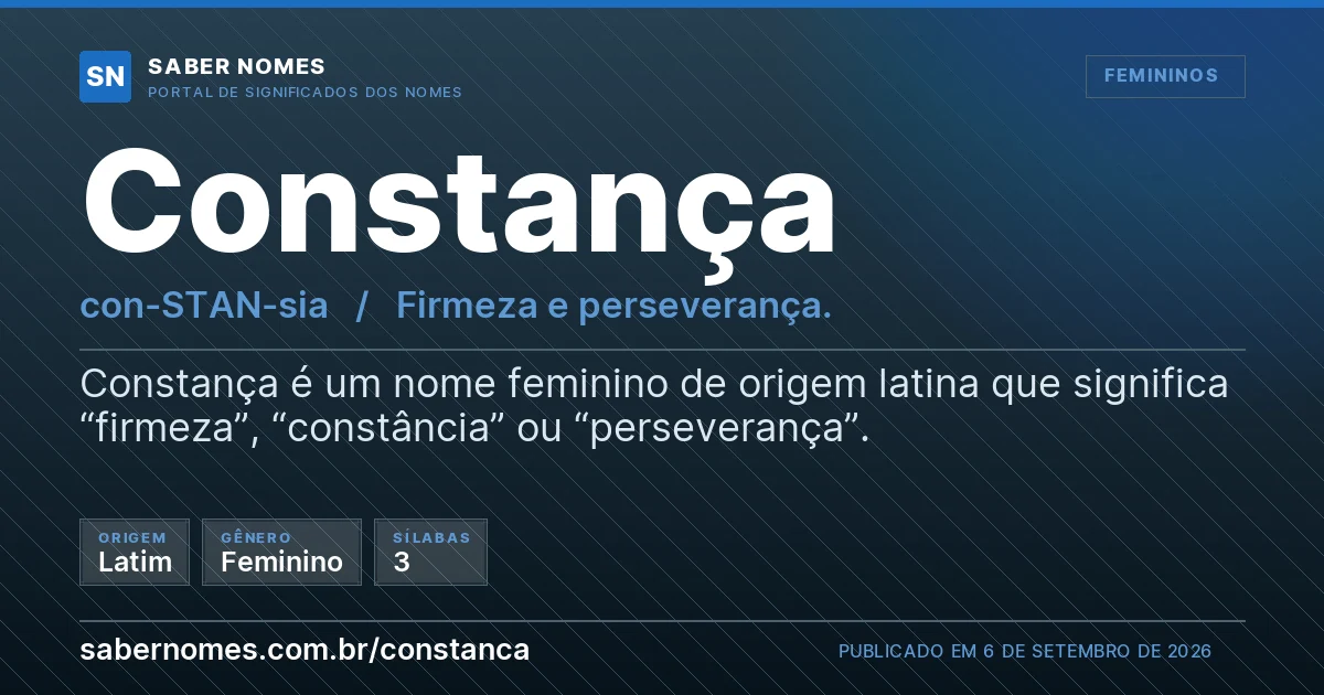 Imagem com o significado do nome Constança