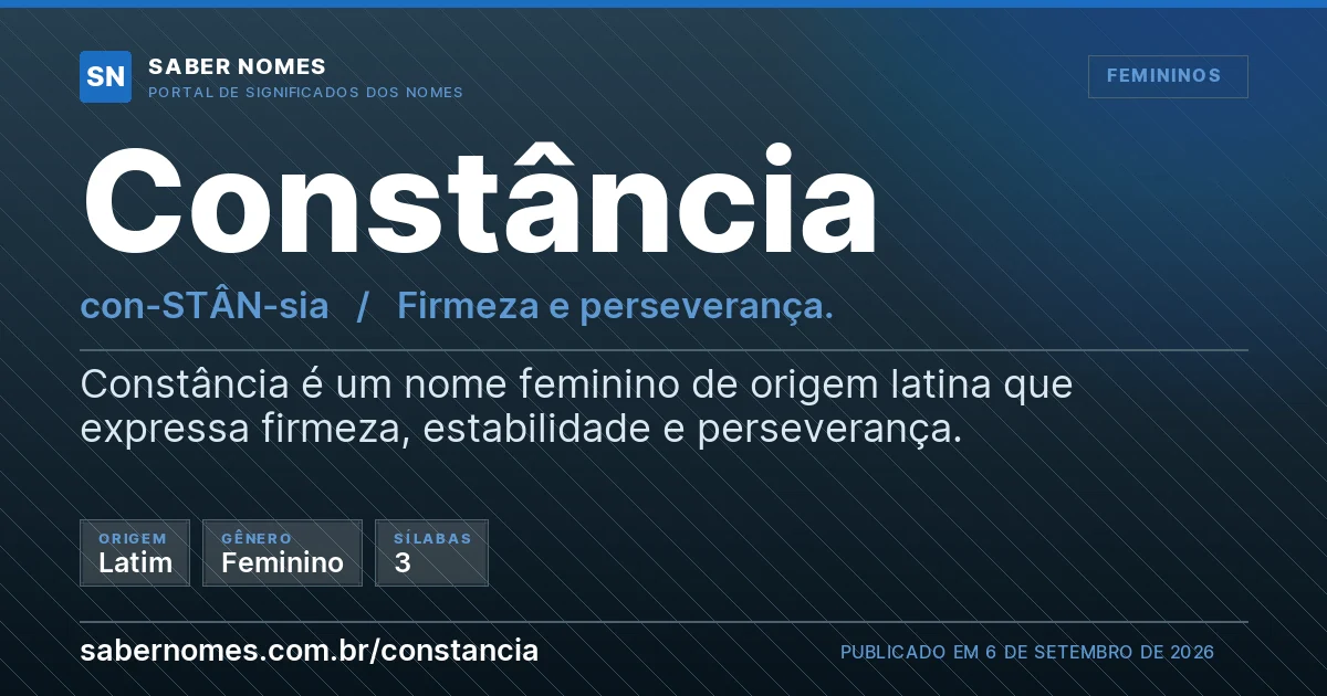 Imagem com o significado do nome Constância
