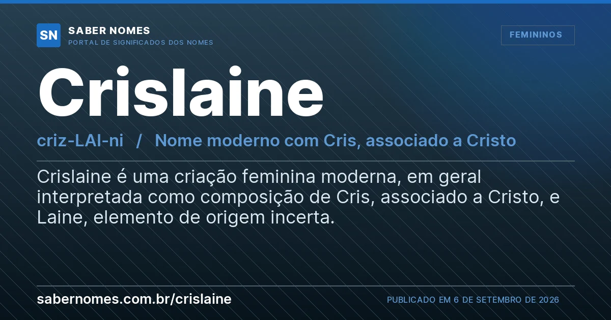 Imagem com o significado do nome Crislaine