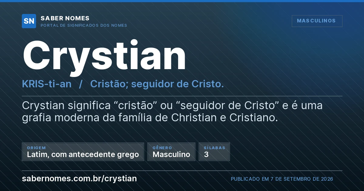 Imagem com o significado do nome Crystian