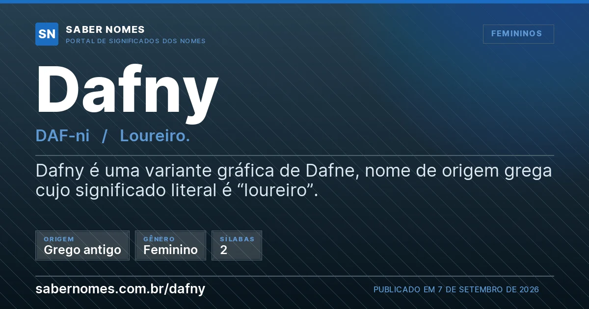 Imagem com o significado do nome Dafny
