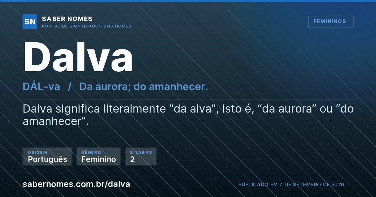 Imagem com o significado do nome Dalva