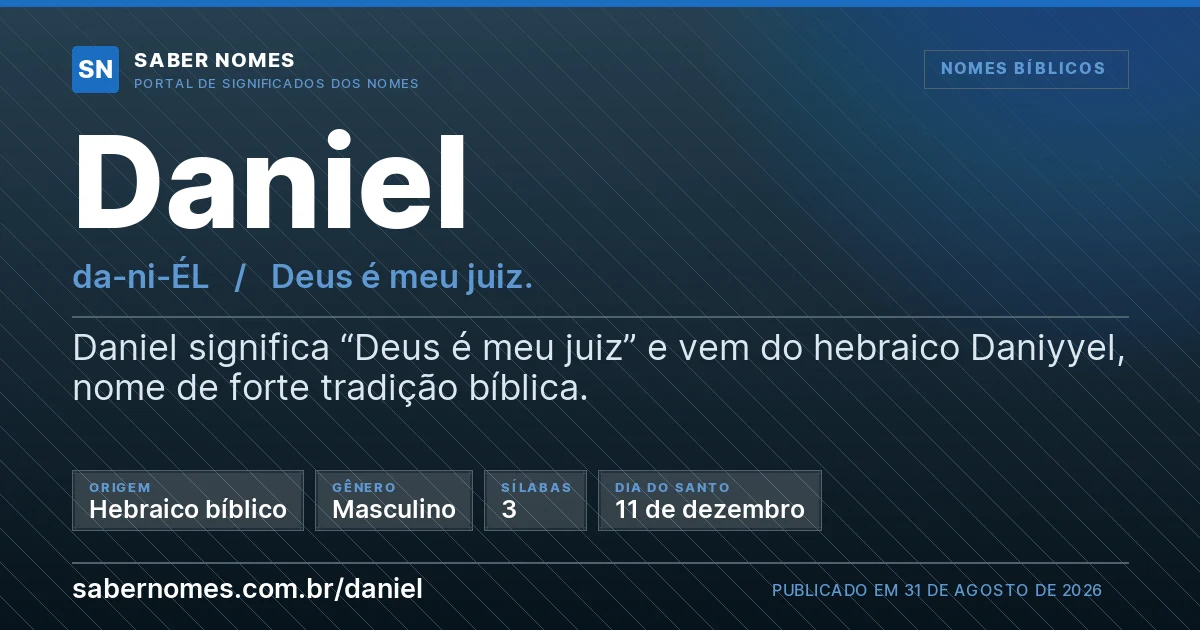 Imagem com o significado do nome Daniel