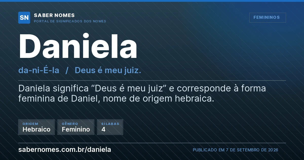 Imagem com o significado do nome Daniela