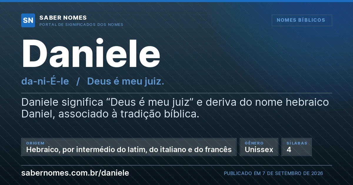 Imagem com o significado do nome Daniele