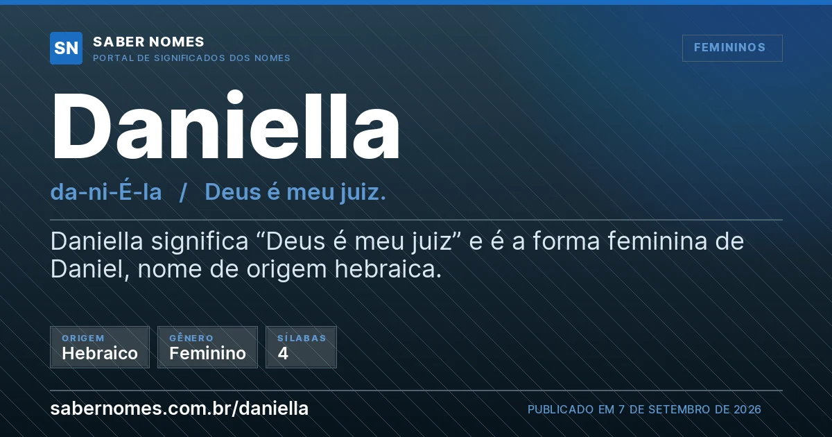 Imagem com o significado do nome Daniella