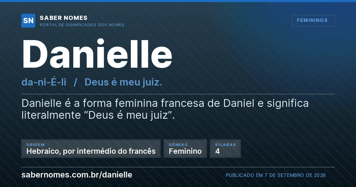 Imagem com o significado do nome Danielle