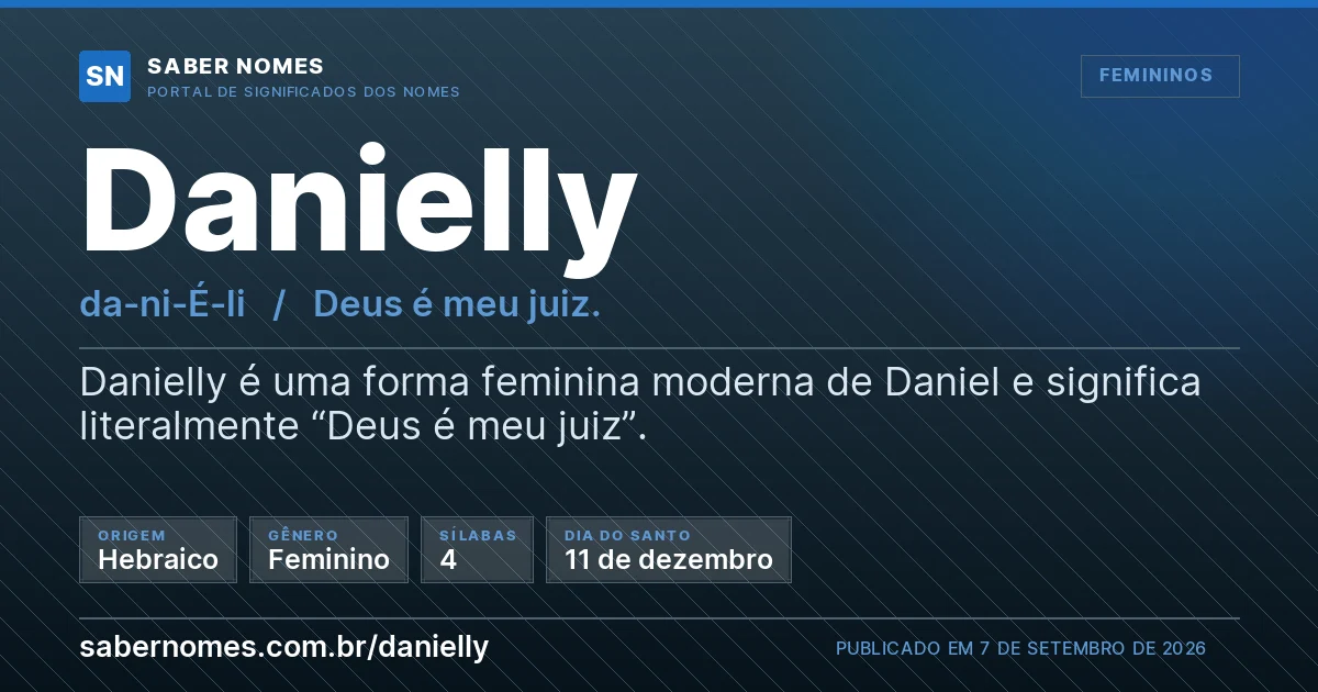 Imagem com o significado do nome Danielly