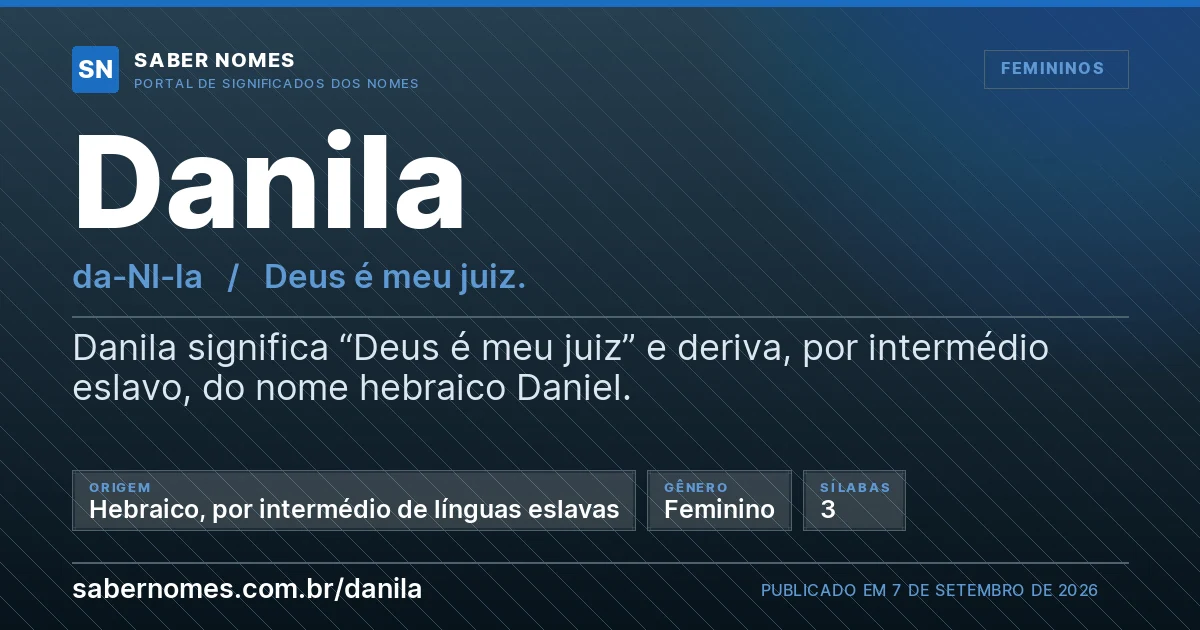 Imagem com o significado do nome Danila