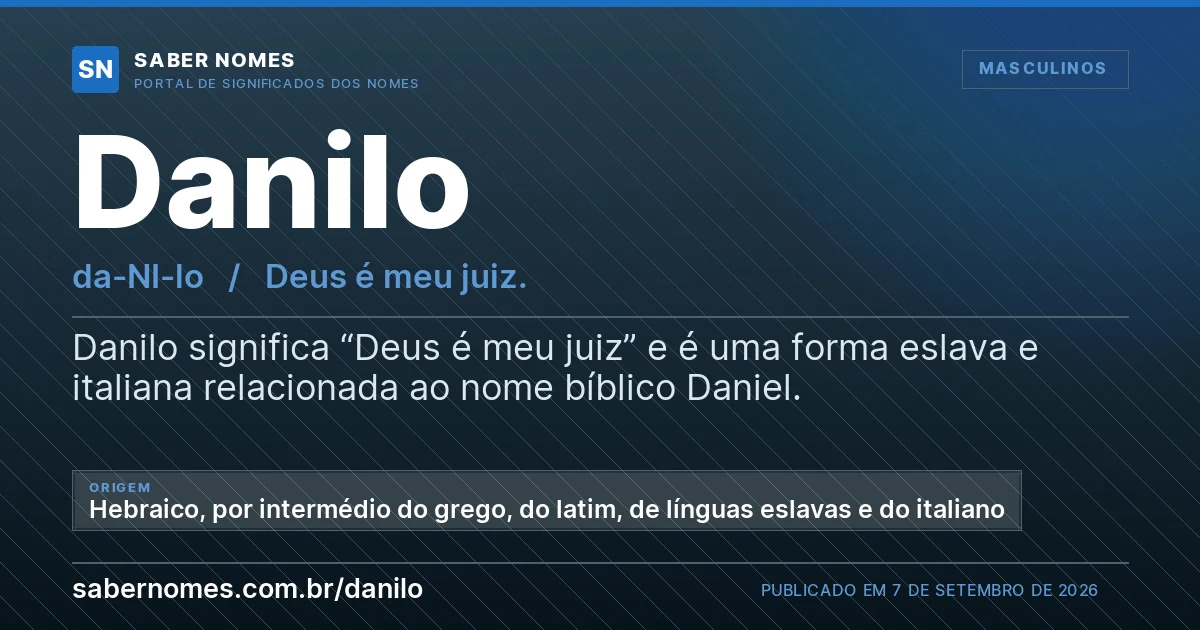 Imagem com o significado do nome Danilo