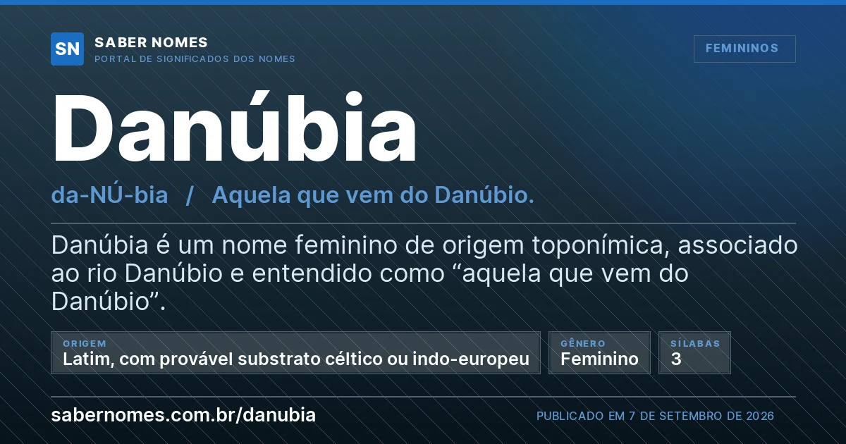 Imagem com o significado do nome Danúbia
