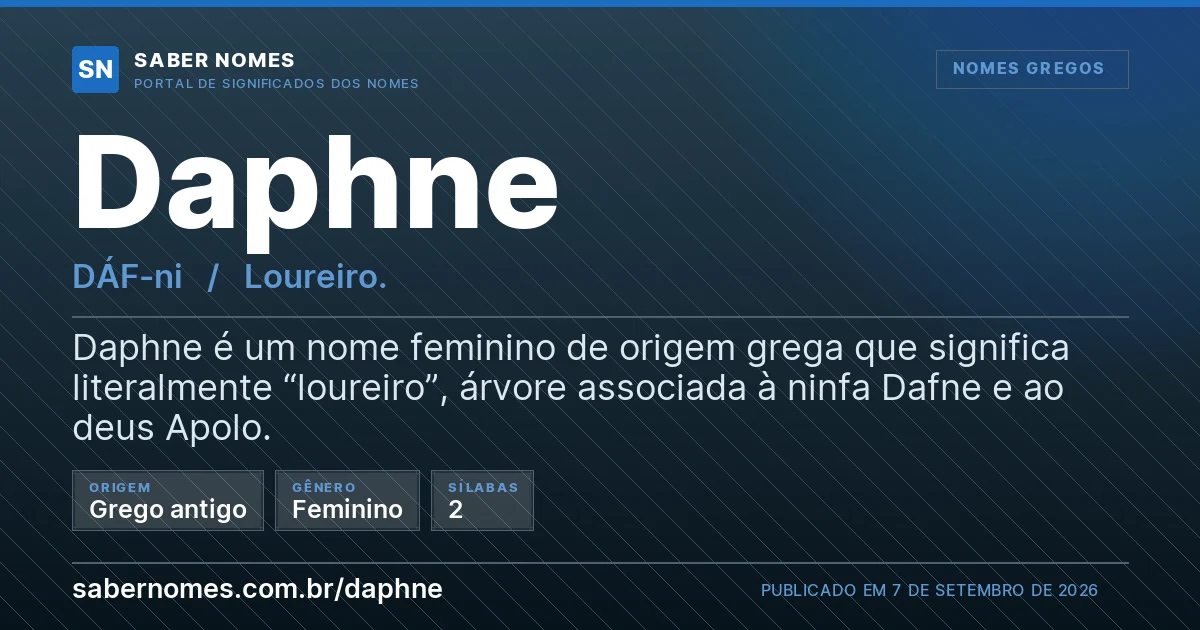 Imagem com o significado do nome Daphne