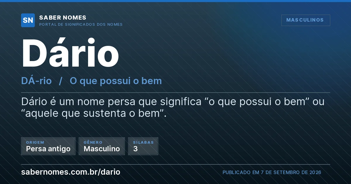 Imagem com o significado do nome Dário