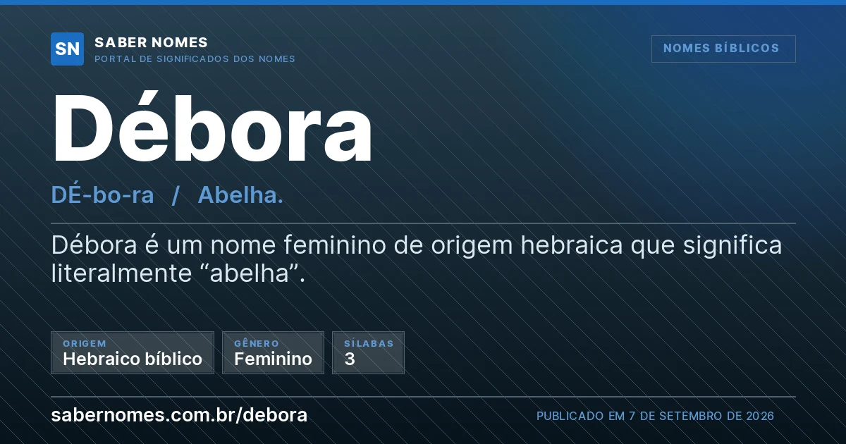 Imagem com o significado do nome Débora