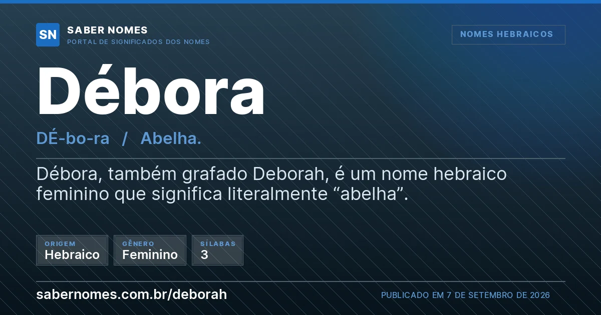 Imagem com o significado do nome Débora