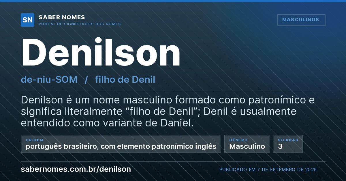 Imagem com o significado do nome Denilson
