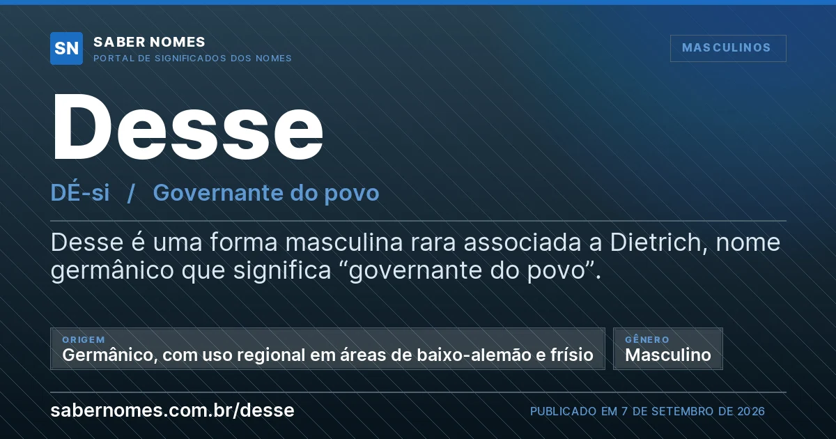 Imagem com o significado do nome Desse