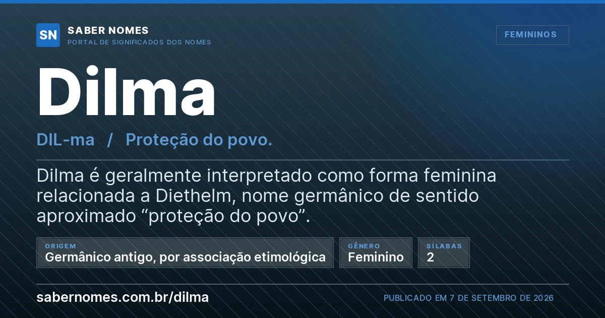 Imagem com o significado do nome Dilma