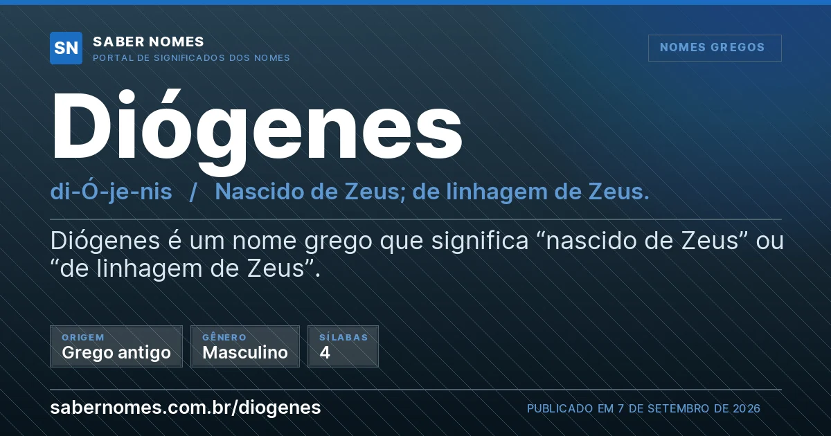 Imagem com o significado do nome Diógenes