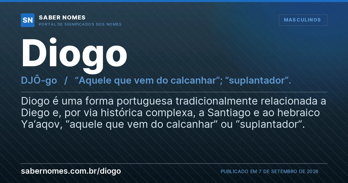 Imagem com o significado do nome Diogo