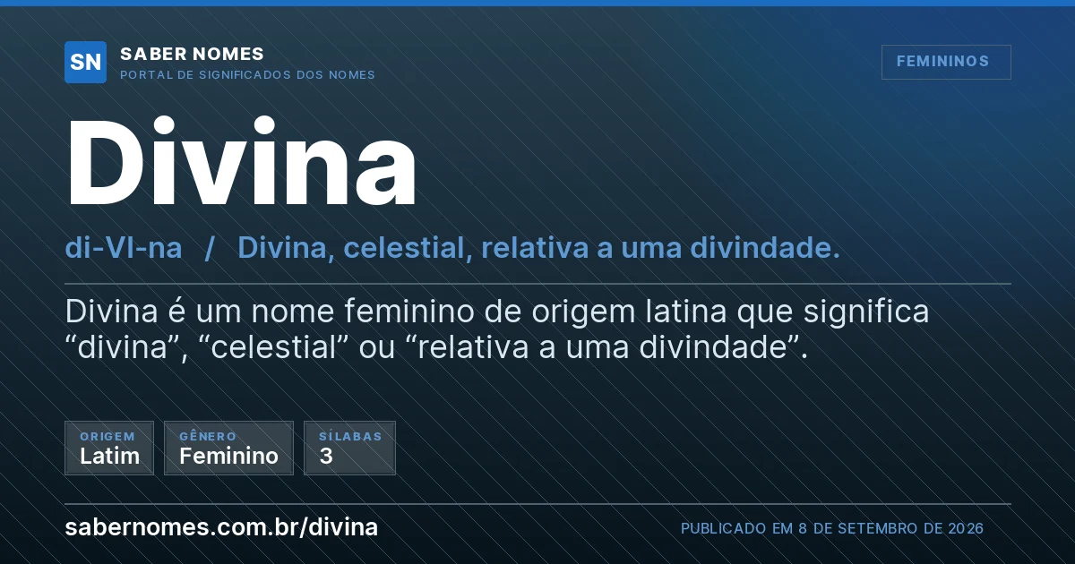 Imagem com o significado do nome Divina