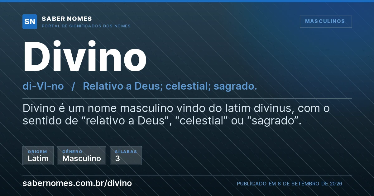 Imagem com o significado do nome Divino