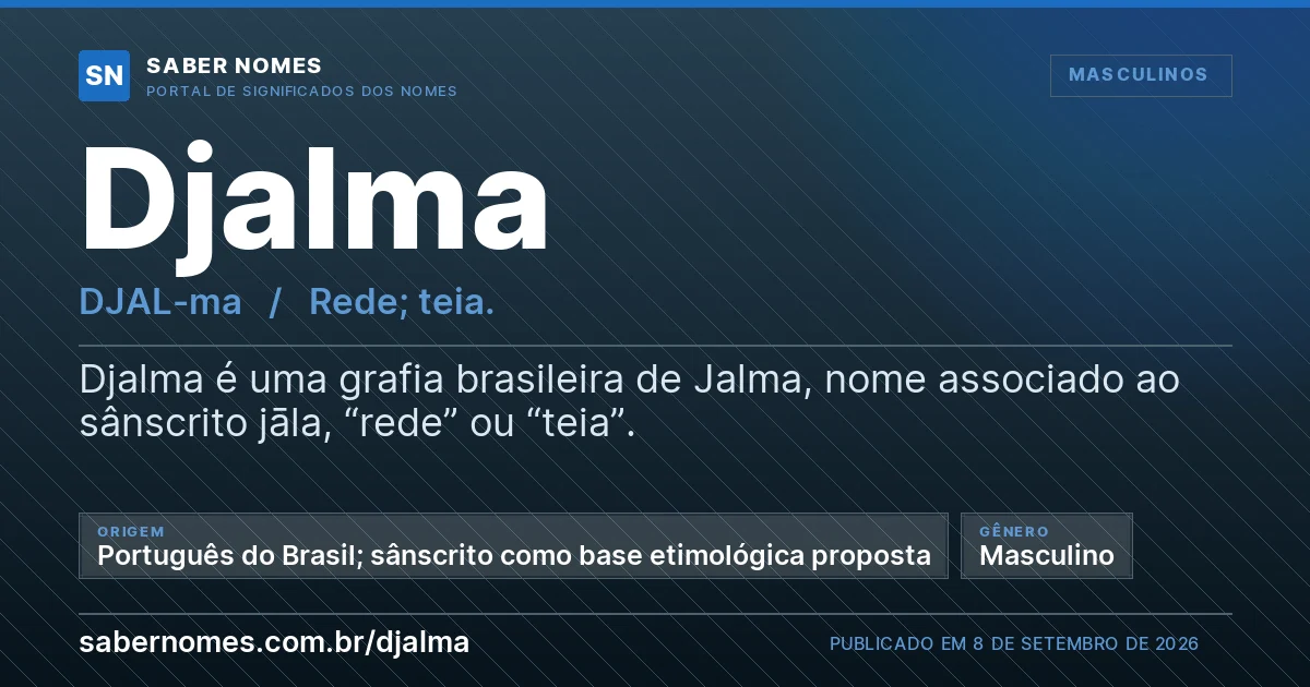 Imagem com o significado do nome Djalma