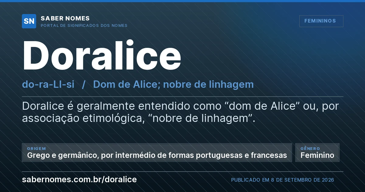 Imagem com o significado do nome Doralice