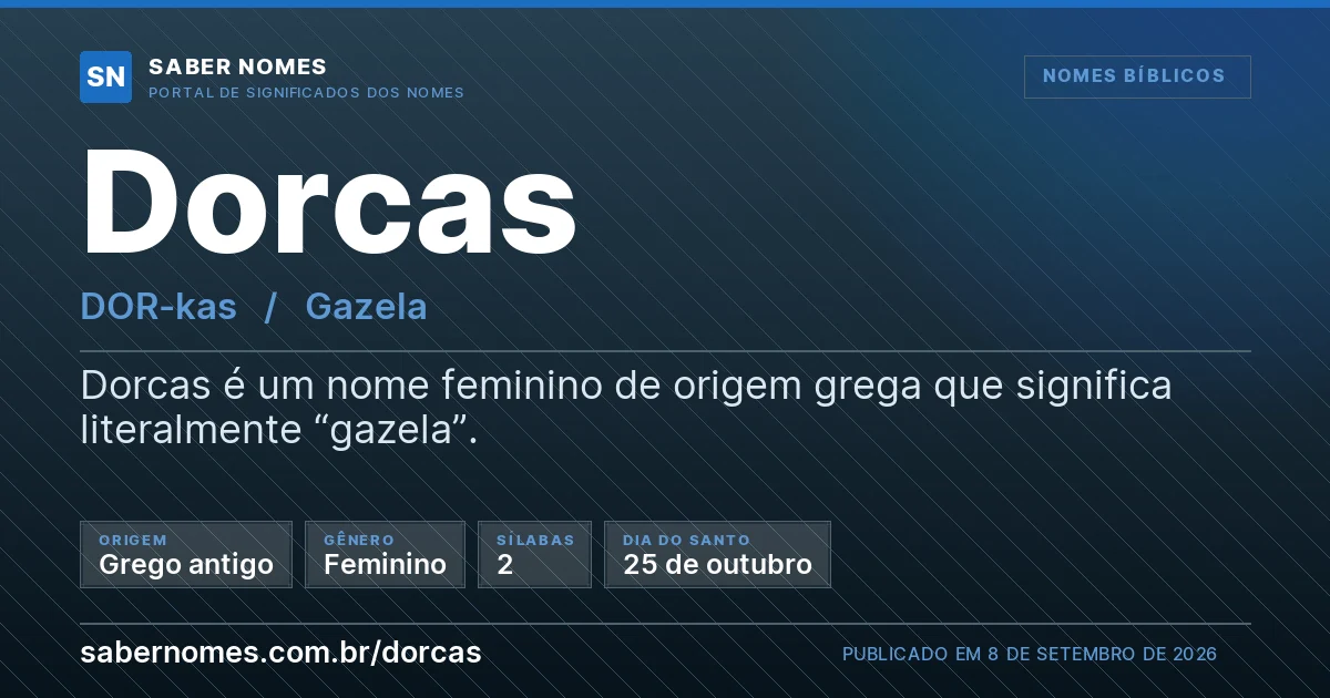 Imagem com o significado do nome Dorcas