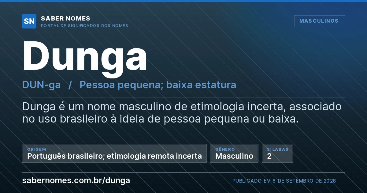 Imagem com o significado do nome Dunga
