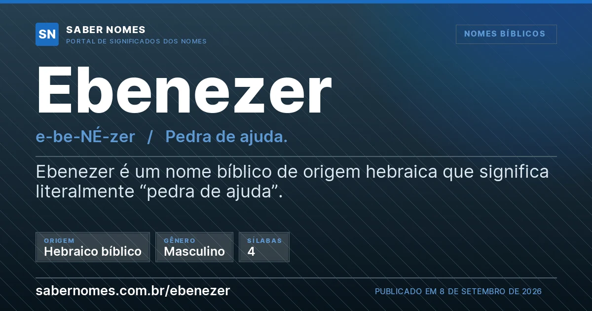 Imagem com o significado do nome Ebenezer