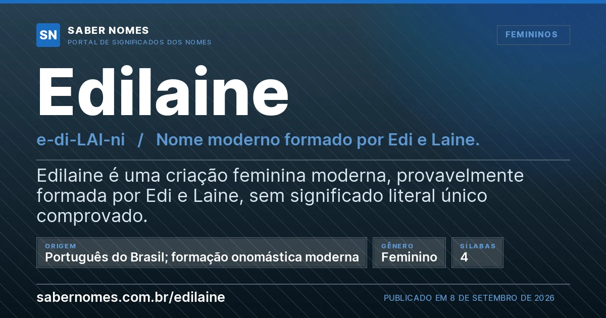 Imagem com o significado do nome Edilaine